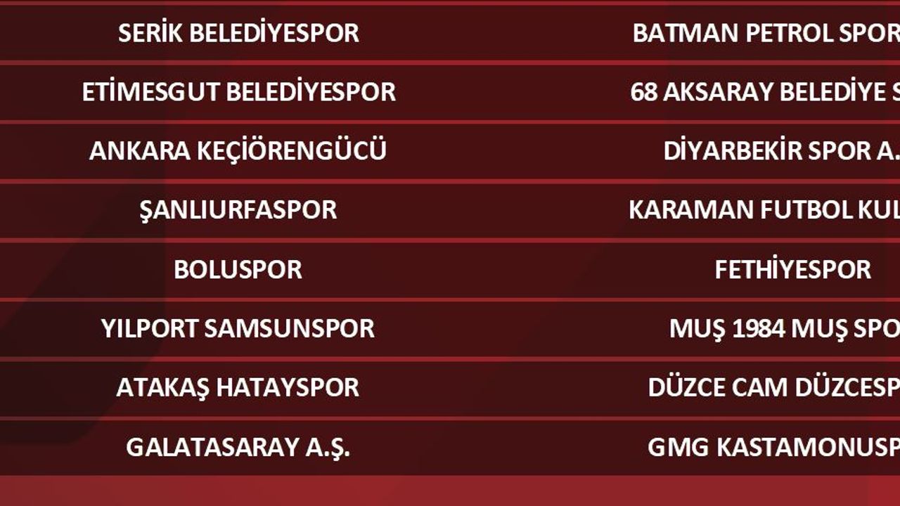 Ziraat Türkiye Kupası 3. Eleme Turu maç programı belirlendi