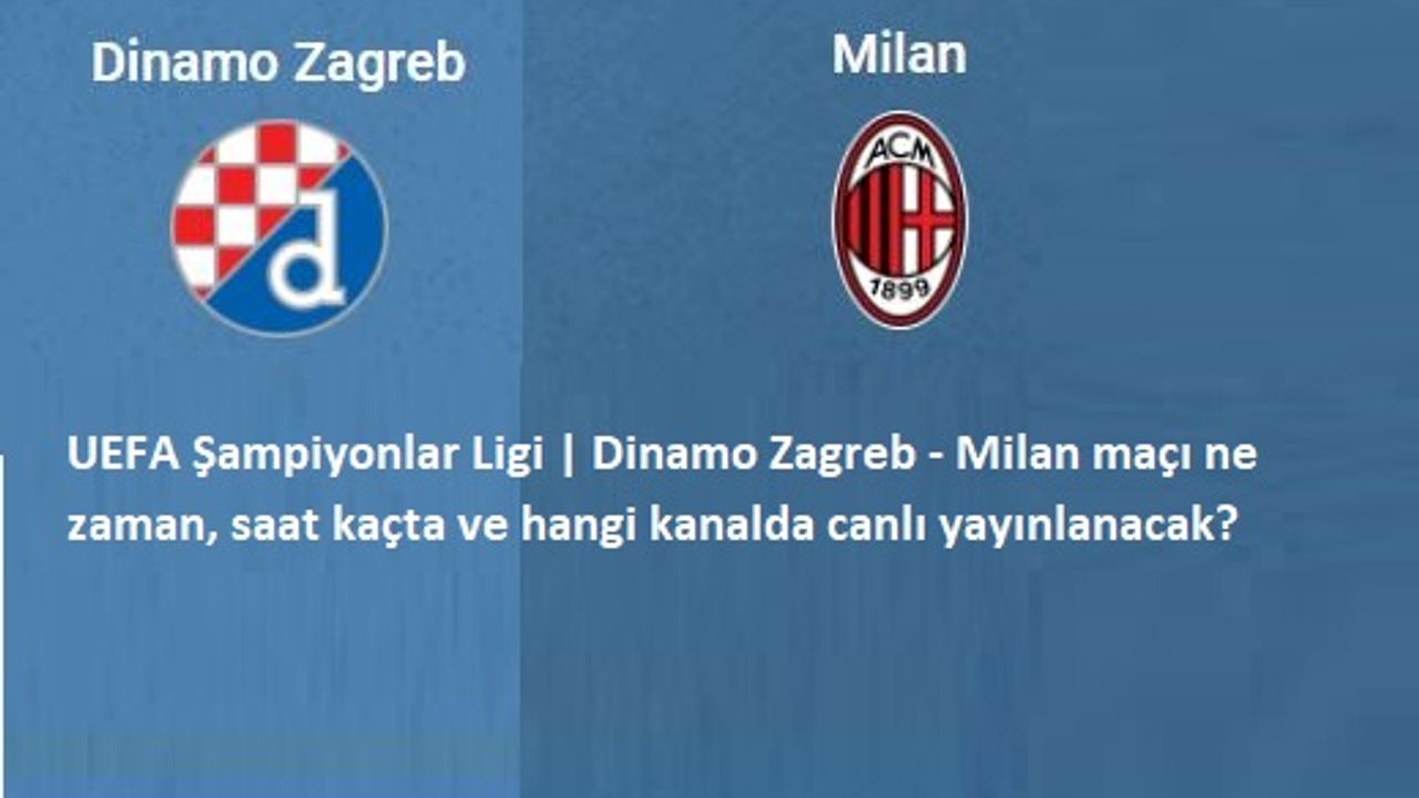 Canlı Yayın maç İzle Dinamo Zagreb - Milan CANLI İZLE
