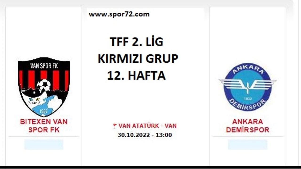 Vanspor FK-Ankara Demirspor CANLI İZLE | Vanspor maçı CANLI