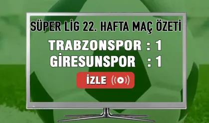 ÖZET İZLE | Trabzonspor 1-1 Giresunspor Maç Özeti İzle!