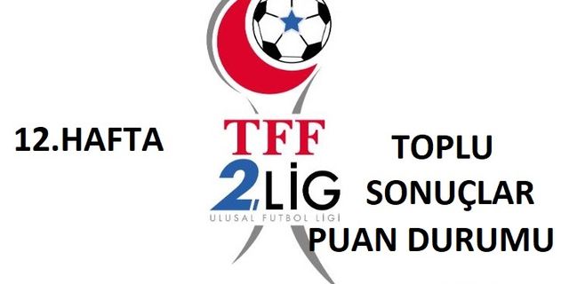 TFF 2. Lig'de 12.hafta toplu sonuçlar ve 13.hafta fikstürü